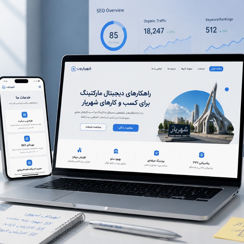 طراحی سایت ارزان در شهریار + سئو و پشتیبانی حرفه‌ای