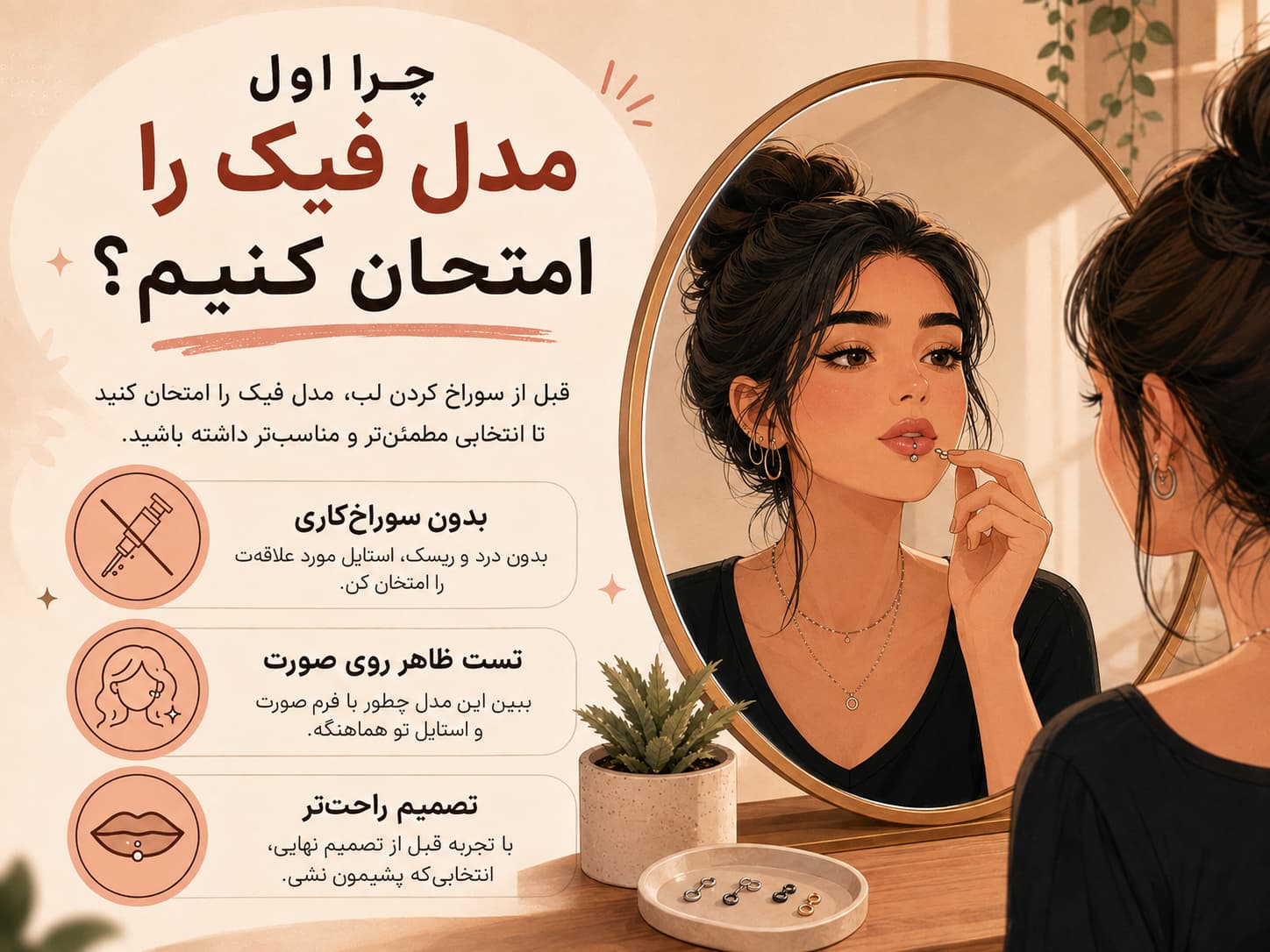 دلایل امتحان کردن پیرسینگ فیک قبل از پیرسینگ واقعی لب